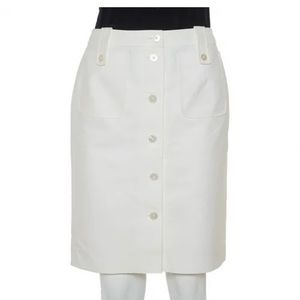 Cream Ralph Lauren Cotton Button-down Skirt, size 4